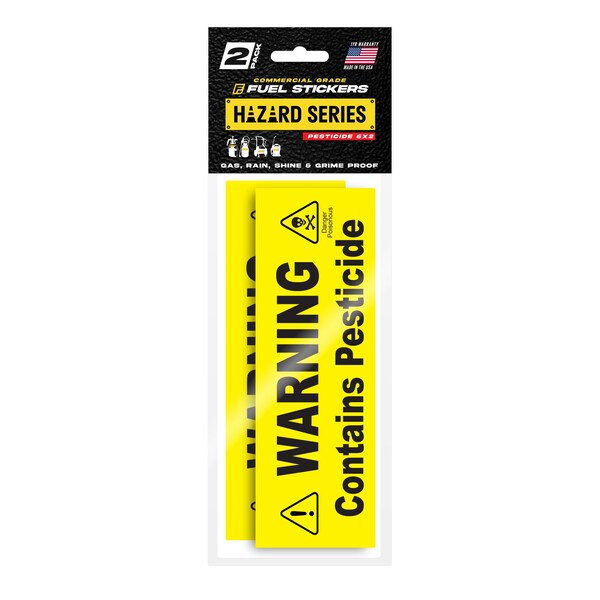 Fuel Stickers Pesticide Sticker, Warning Label: Pump Sprayer, Commercial Sprayer: Hvy-Dty, 6''x2'', 2PK Z-6X2PST-2PK - main